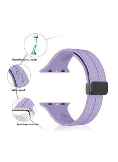 ten.tech TenTech Silicone Magnetic Sports Band for Apple Watch Ultra/Ultra 2, Size 49mm 45mm 44mm 42, Soft Band for iWatch Series 9/8/7/6/5/4/3/2/1/SE - Light purple  - Image 2