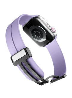 ten.tech TenTech Silicone Magnetic Sports Band for Apple Watch Ultra/Ultra 2, Size 49mm 45mm 44mm 42, Soft Band for iWatch Series 9/8/7/6/5/4/3/2/1/SE - Light purple  - Image 3