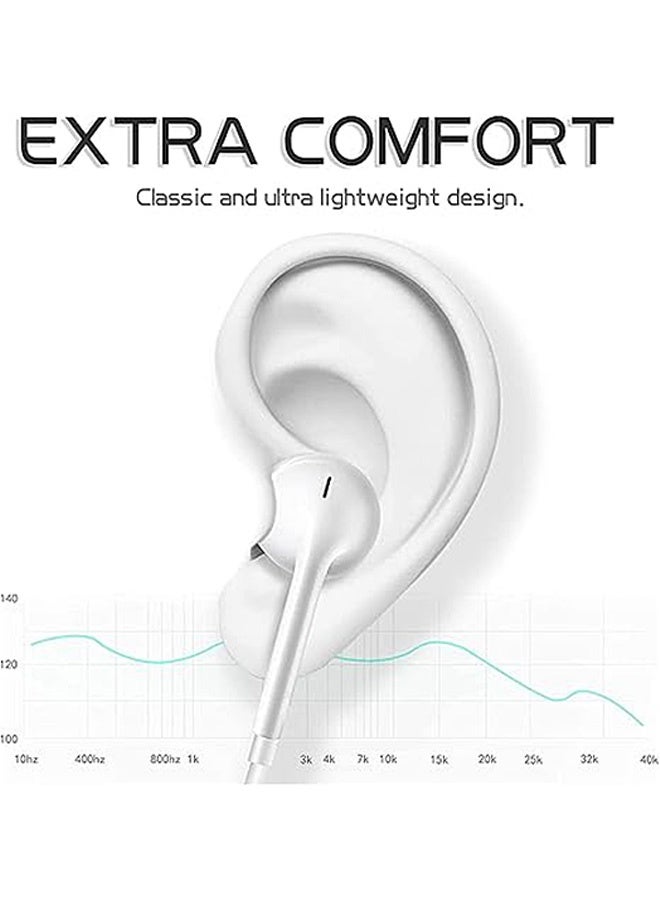 MXN Wired Ear Buds with USB C, Wired Ear Buds with Built-in Remote to Control Music Phone Calls and Volume, Headphones for iPhone 15/16Pro Max iPad Pro/Air Samsung (White)  - Image 5