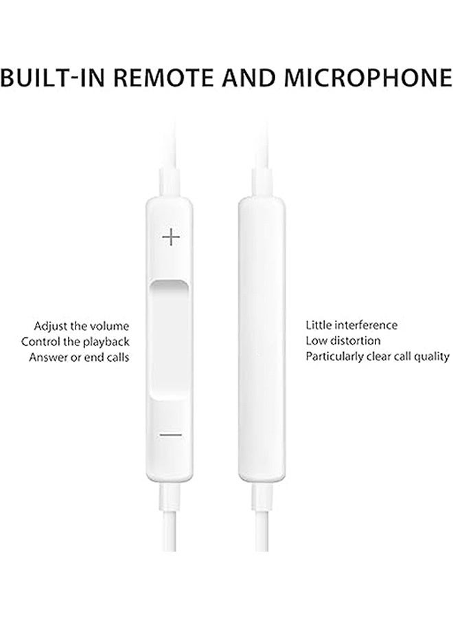 MXN Wired Ear Buds with USB C, Wired Ear Buds with Built-in Remote to Control Music Phone Calls and Volume, Headphones for iPhone 15/16Pro Max iPad Pro/Air Samsung (White)  - Image 2