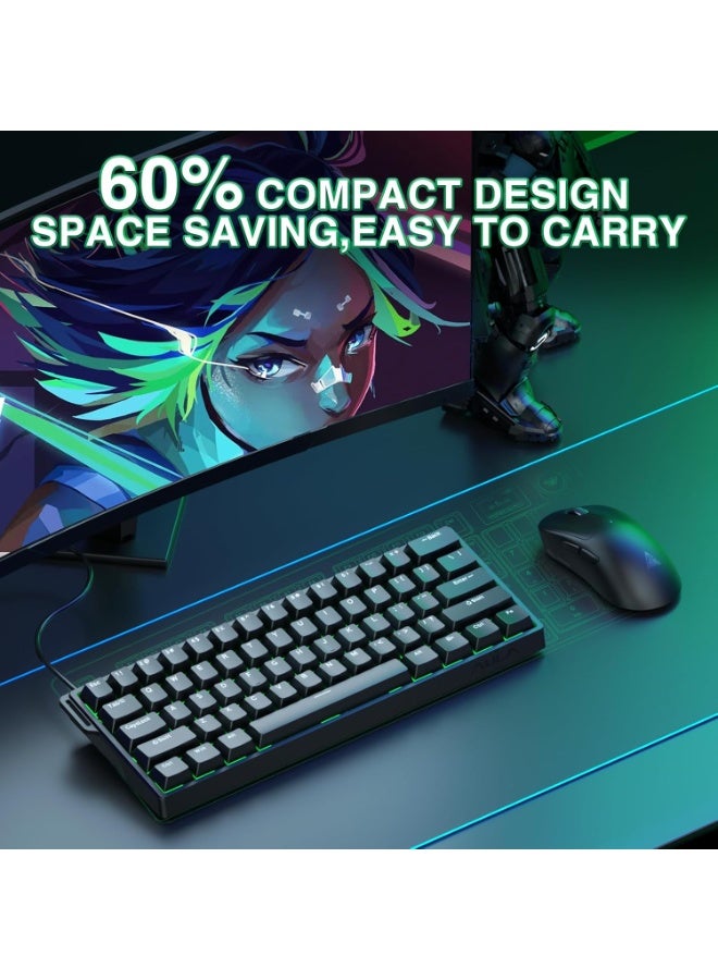 لوحة مفاتيح ألعاب ميكانيكية Aula WIN60 HE سلكية بتصميم مضغوط 60%، تدعم تبديل المفاتيح المغناطيسية الساخن، مع وضع المشغل السريع ومسافة تفعيل قابلة للتعديل، ومعدل استطلاع 8000 هرتز، وإضاءة RGB - Image 5