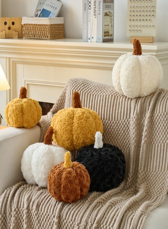 ZCNYCLAM Pumpkin Pillow, Fall Decorative Pillows for Couch, Pumpkin Plush Throw Pillows for Bed (White, 8.6 Inches) - Image 5