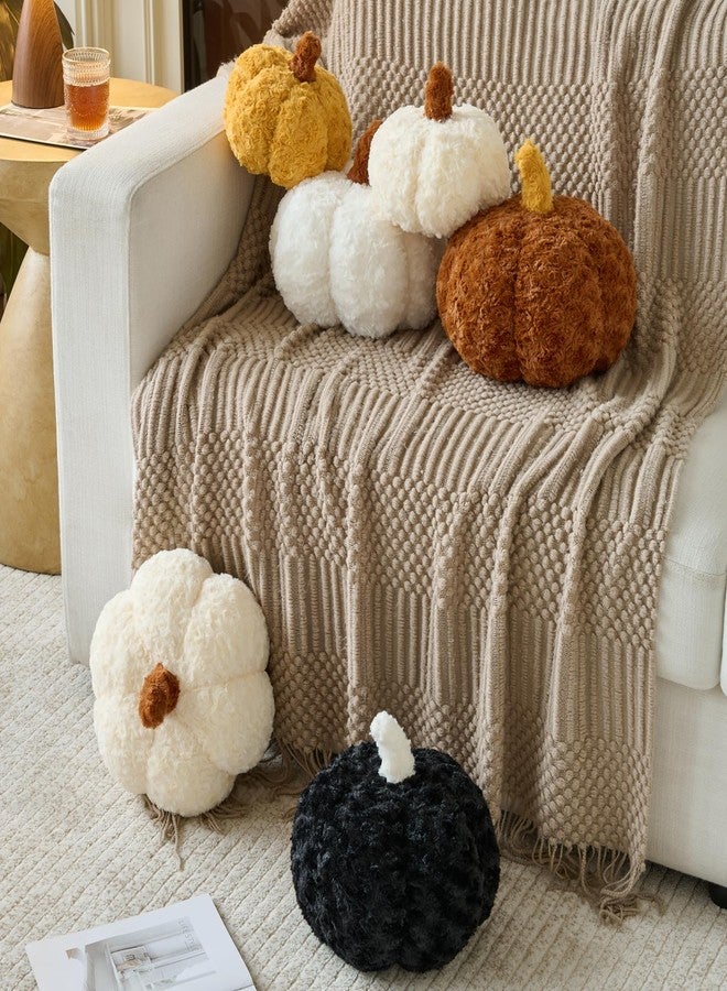 ZCNYCLAM Pumpkin Pillow, Fall Decorative Pillows for Couch, Pumpkin Plush Throw Pillows for Bed (White, 8.6 Inches) - Image 4