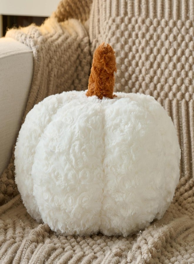 ZCNYCLAM Pumpkin Pillow, Fall Decorative Pillows for Couch, Pumpkin Plush Throw Pillows for Bed (White, 8.6 Inches) - Image 1