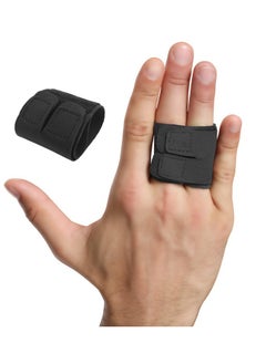 HY Finger Splints Finger Sleeves Protectors, Compression Elastic Adjustable Brace Buddy Wraps Straps Perfect for Sport Basketball Tennis Volleyball Badminton Black Two Finger - L  - Image 1