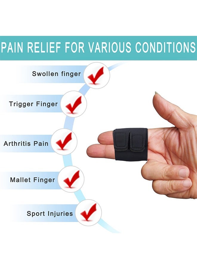 HY Finger Splints Finger Sleeves Protectors, Compression Elastic Adjustable Brace Buddy Wraps Straps Perfect for Sport Basketball Tennis Volleyball Badminton Black Two Finger - L  - Image 4