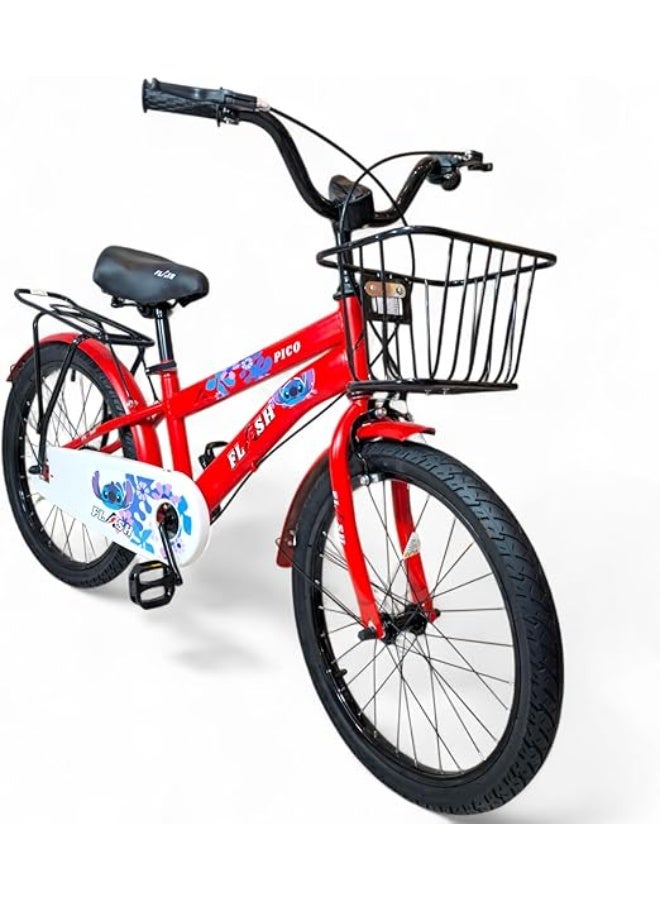 GTG TOYS Children's bicycle for boys and girls, plays 4 tones and has a flashing LED light, size 20, red - Official distributor in Egypt for GTG TOYS - Image 1