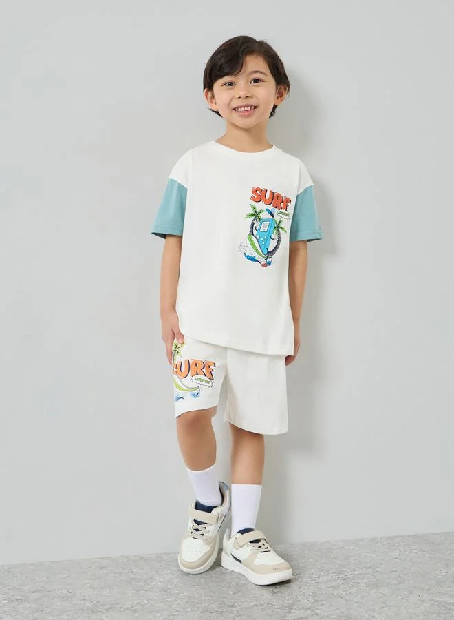 Styli Boys Oversized Drop Shoulder T-Shirt and Shorts Set
