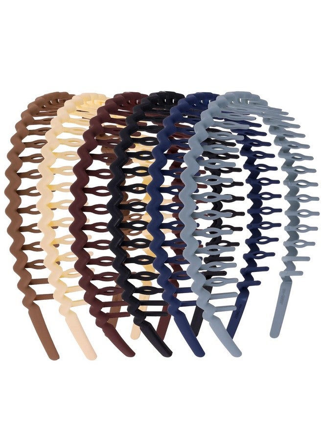 WLLHYF Hairband, 6 Pieces Shark Tooth Hair Comb Headbands for Girls Women Plastic Wave Shape Headbands Non-slip U Shaped Colorful Hair Bands Hair Styling Accessories - Image 1