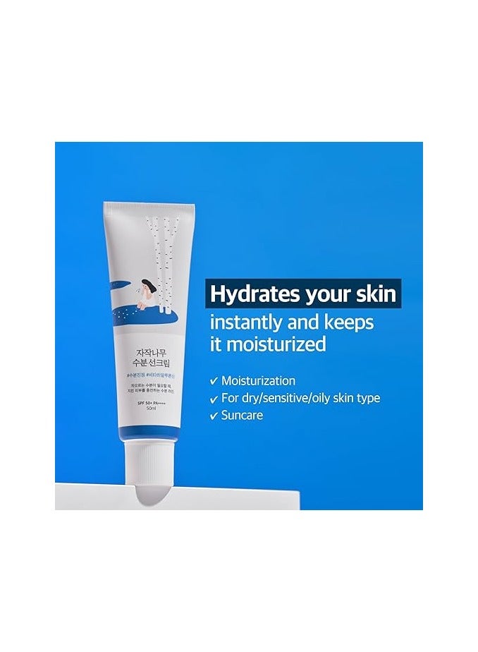 ROUND LAB Birch Juice Moisturizing Sunscreen (SPF50+ PA++++) | A moisturizing sunscreen, No White Cast, Strong UV Protection, Moist Essence Type, Ocean Friendly-Reef Safe (1.69fl.oz) - Image 2