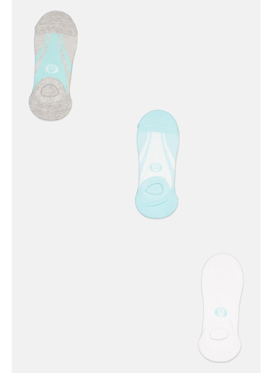 Sergio Tacchini Women 3 Pairs Graphic Print Invisible Socks, Multicolor  - Image 1