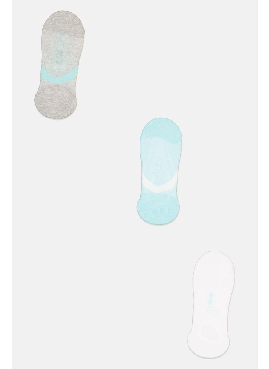 Sergio Tacchini Women 3 Pairs Graphic Print Invisible Socks, Multicolor  - Image 2