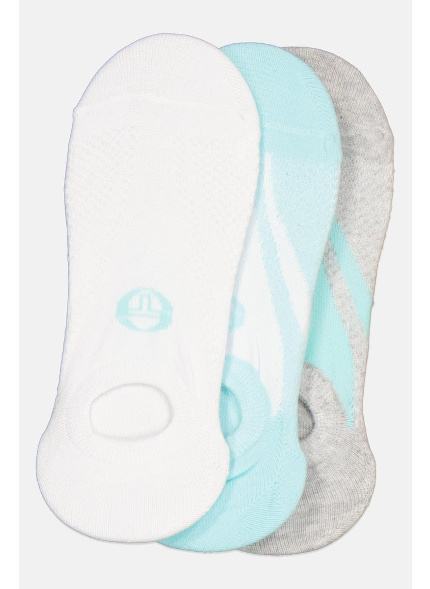 Sergio Tacchini Women 3 Pairs Graphic Print Invisible Socks, Multicolor  - Image 3