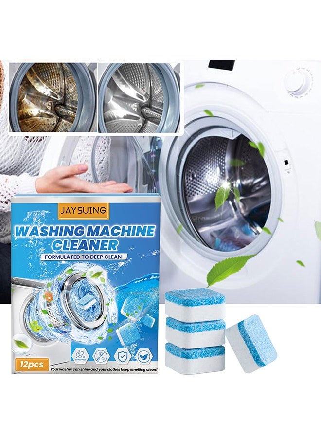 Jaysuing Washing Machine Cleaner， Effervescent Tablets, Washing Machine Cleaner Descaling Agent, Deep Cleaning Tablets, Suitable for Washing Machine Cleaning，Sterilization，Dirt removal 12PCS  - Image 1