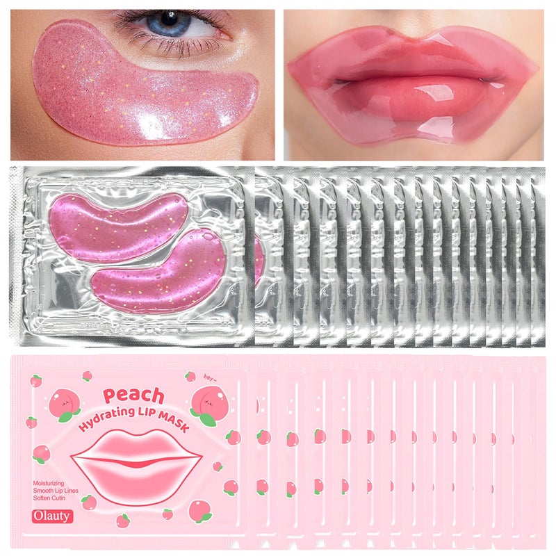 30 Pairs Lip Mask  Eye MaskUnder Eye Patches for Reducing Fine Lines  Dark CirclesCollagen Crystal Lip Patches for Lip Spa Daily Labial Masks Hydrating Lip Treatment Christmas Gifts