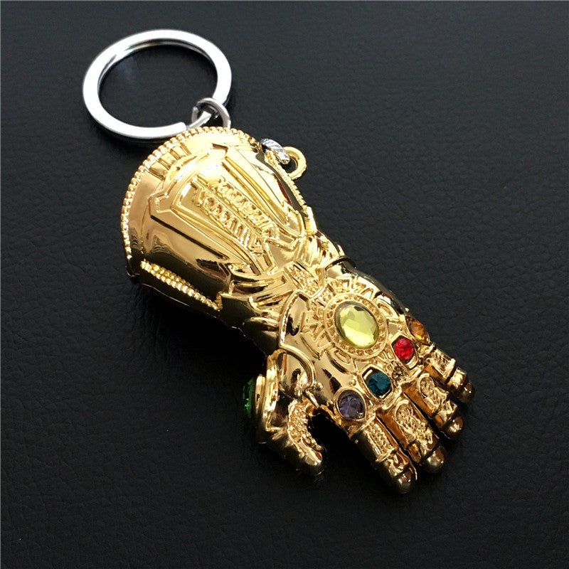 Movie Avengers Unlimited War Around Thanos Gloves Fist Keychain Pendant Foreign Trade Source Gold