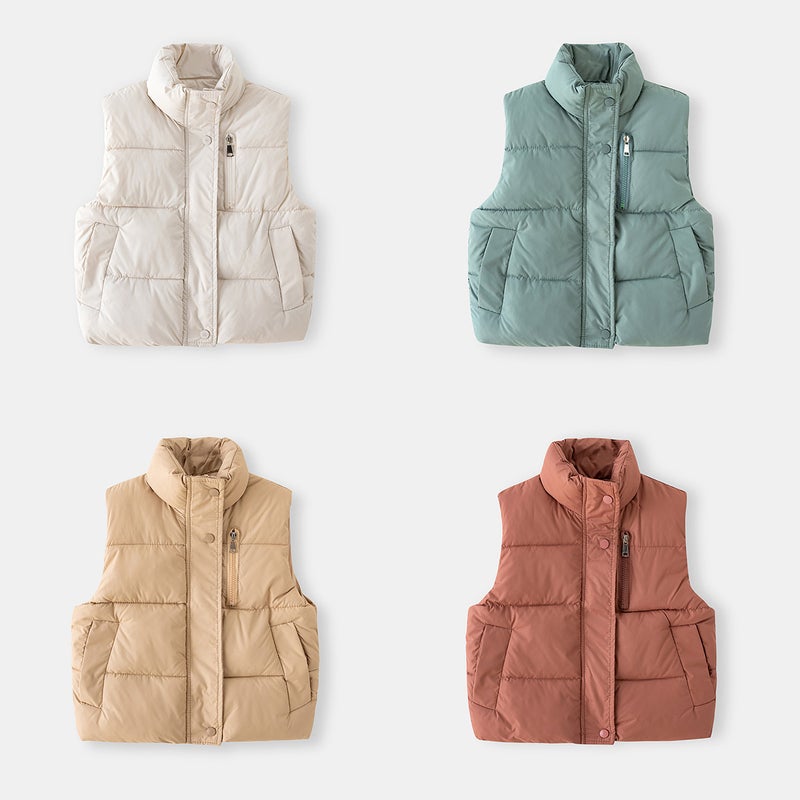 Boys' Winter Vest Korean Style Children'S Zip-Up Vest Baby Thickened Cotton Coat - Image 2