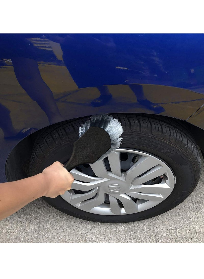 Loquat Wheel  Tire Brush for Car，Car Wash Brush Wheel Cleaning Brush Soft Bristle Brush，Black - Image 4