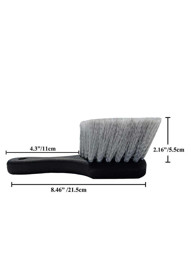 Loquat Wheel  Tire Brush for Car，Car Wash Brush Wheel Cleaning Brush Soft Bristle Brush，Black - Image 2