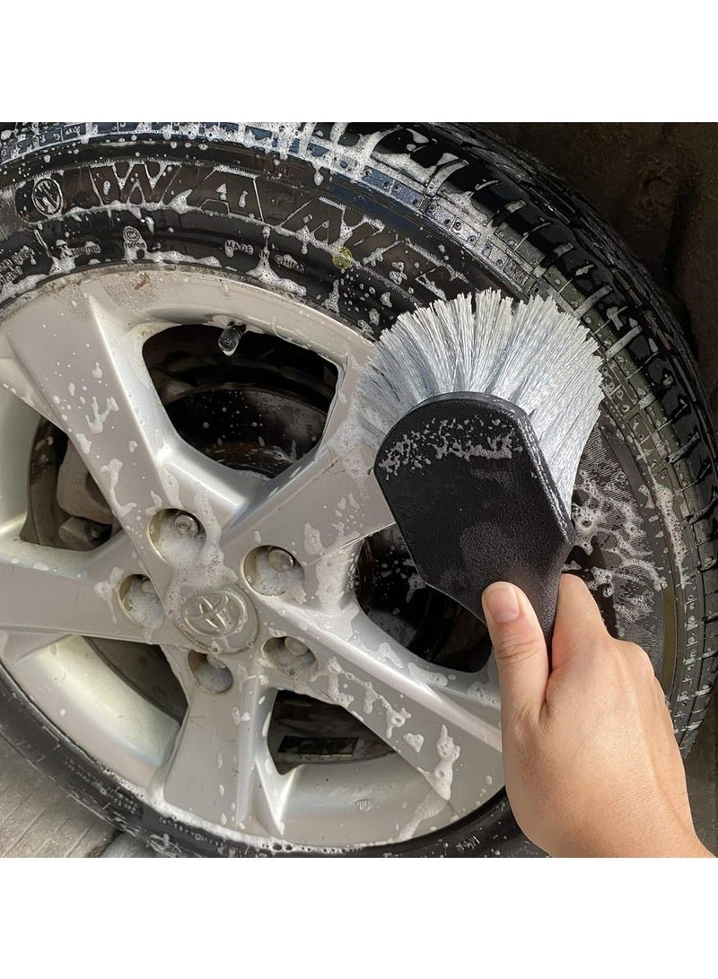 Loquat Wheel  Tire Brush for Car，Car Wash Brush Wheel Cleaning Brush Soft Bristle Brush，Black - Image 5