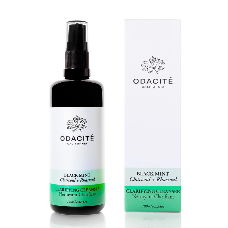 Odacite Odacit Facial Cleanser with Foam  Black Mint Activated Charcoal  Rhassoul Clay Glow Recipe  Facial Moisturizer with Deep Cleanse for Gentle Face Wash to Remove Dirt  Oil 338 fl oz