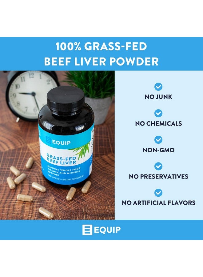 Equip Foods Grass-Fed Beef Liver | Natural Desiccated Beef Liver Supplement | Support Heart Health, Brain Function, Digestion, Metabolism, Immunity, Detoxification | 180 Capsules, 30 Servings - Image 3