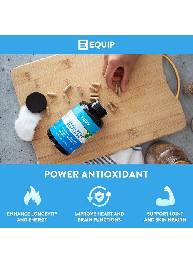 Equip Foods Grass-Fed Beef Liver | Natural Desiccated Beef Liver Supplement | Support Heart Health, Brain Function, Digestion, Metabolism, Immunity, Detoxification | 180 Capsules, 30 Servings - Image 4
