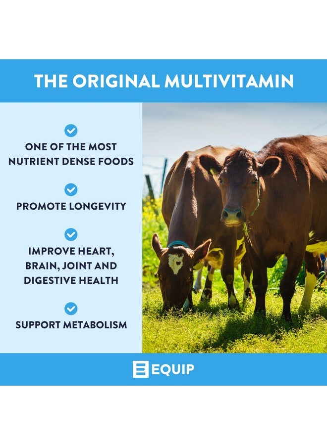 Equip Foods Grass-Fed Beef Liver | Natural Desiccated Beef Liver Supplement | Support Heart Health, Brain Function, Digestion, Metabolism, Immunity, Detoxification | 180 Capsules, 30 Servings - Image 2