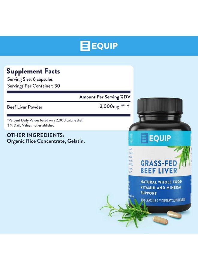 Equip Foods Grass-Fed Beef Liver | Natural Desiccated Beef Liver Supplement | Support Heart Health, Brain Function, Digestion, Metabolism, Immunity, Detoxification | 180 Capsules, 30 Servings - Image 5