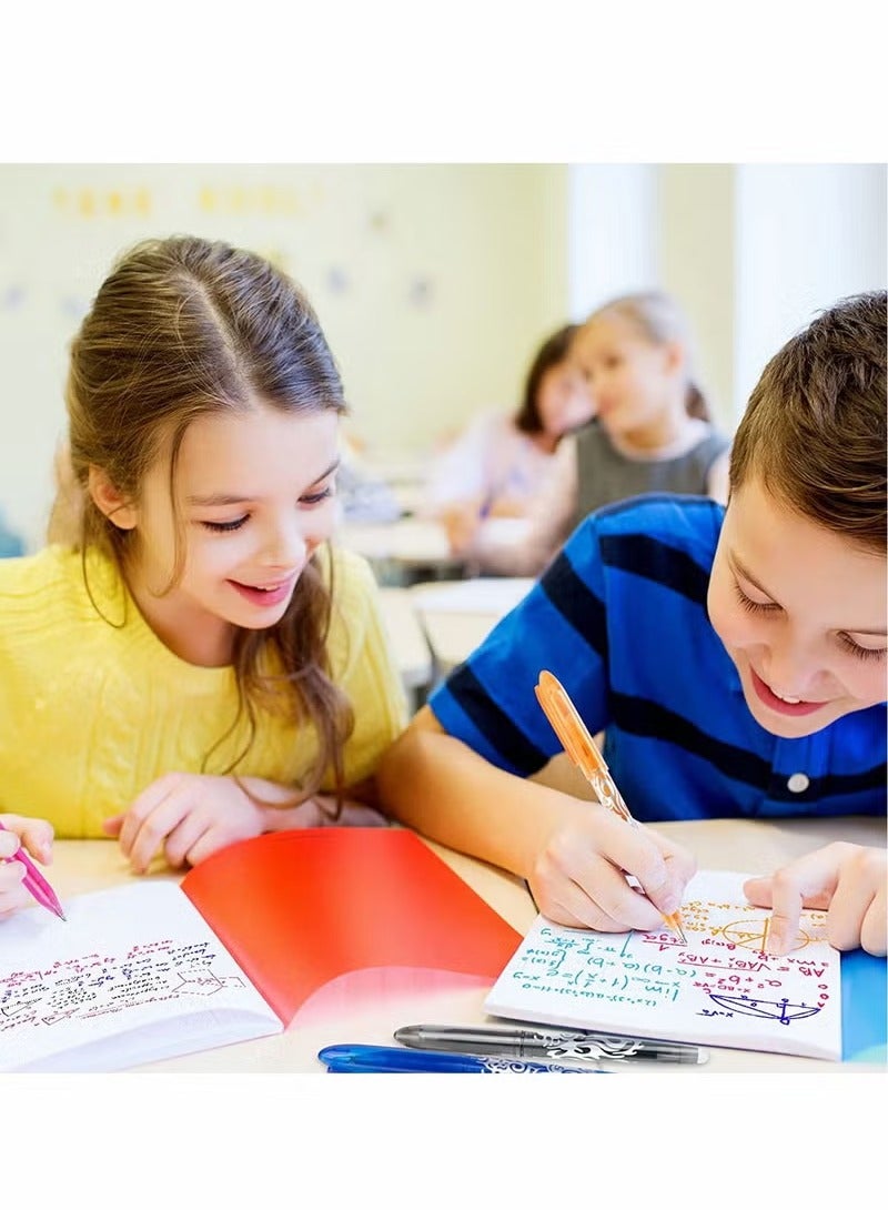 Erasable Pens, Erasable Rollerball Pen, 0.5mm Tip Rubber Pen, Ink Eraser Pen, 8 Colors Erasable Gel Pens for Kids Adults School Supplies Office Stationery, Color Hot Water Type Erasable Pen - Image 4