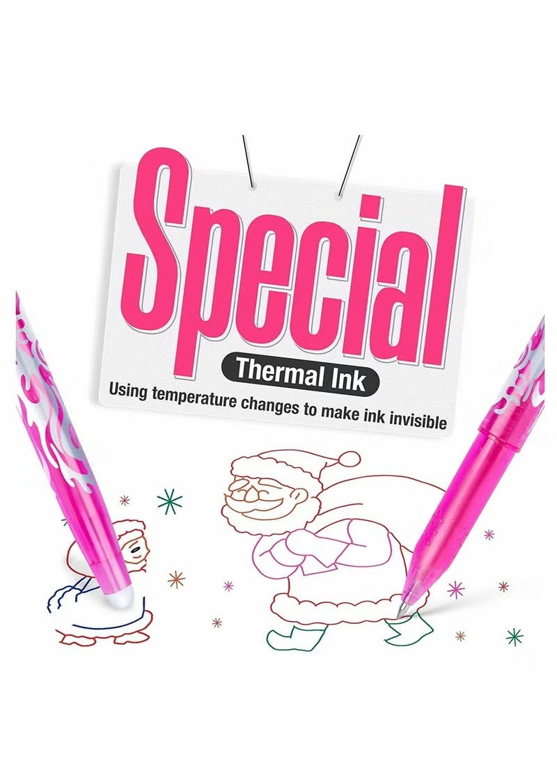 Erasable Pens, Erasable Rollerball Pen, 0.5mm Tip Rubber Pen, Ink Eraser Pen, 8 Colors Erasable Gel Pens for Kids Adults School Supplies Office Stationery, Color Hot Water Type Erasable Pen - Image 3