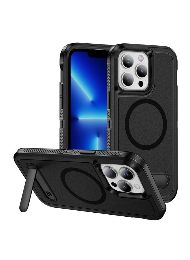 Zaboon Case For iPhone 12 Pro Max Guard MagSafe Holder Matte PC Hybrid TPU Phone Case - Image 1