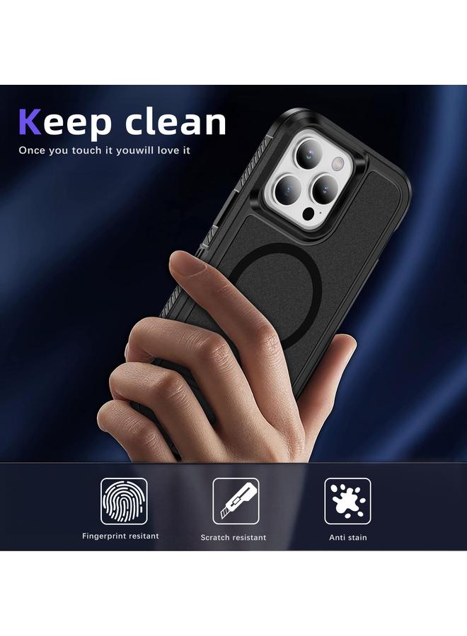 Zaboon Case For iPhone 12 Pro Max Guard MagSafe Holder Matte PC Hybrid TPU Phone Case - Image 4