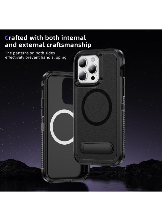Zaboon Case For iPhone 12 Pro Max Guard MagSafe Holder Matte PC Hybrid TPU Phone Case - Image 3