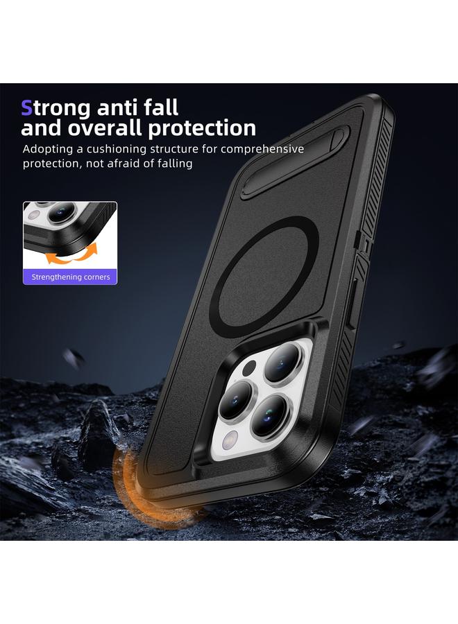 Zaboon Case For iPhone 12 Pro Max Guard MagSafe Holder Matte PC Hybrid TPU Phone Case - Image 5