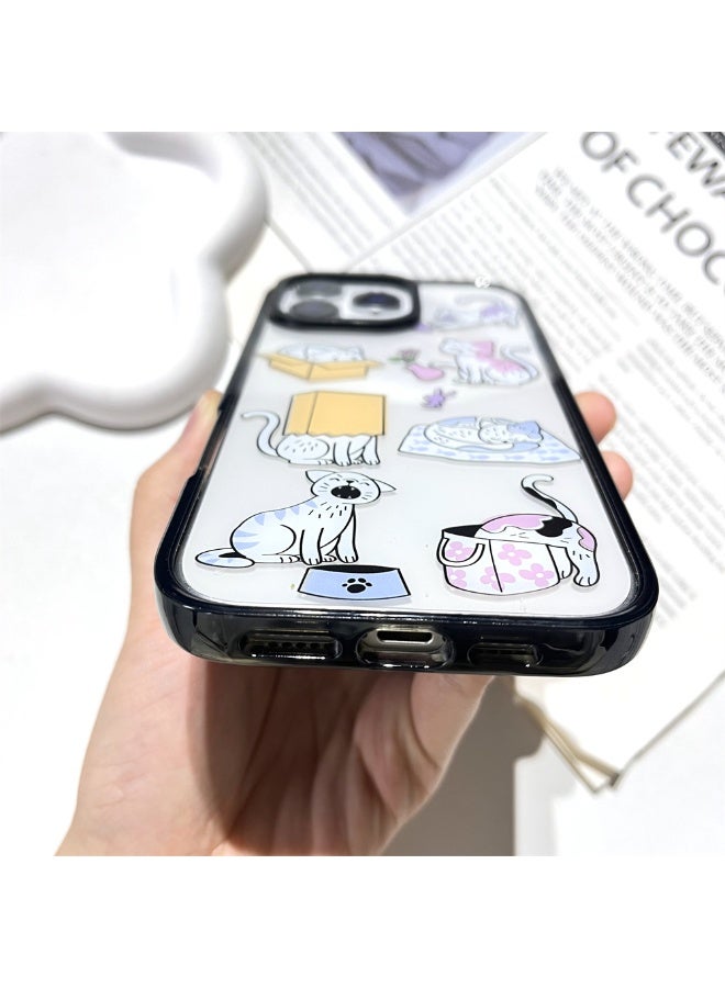 NIBEMINENT Cute Trick Or Treat Cat Protective TPU Case Cover For iPhone 15 Pro Clear - Image 3