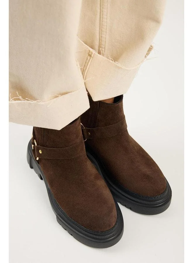 Manijero  Tessa Women's Genuine Leather Elastic Ring-Accessory Coffee Boot. for Women | Best Price UAE