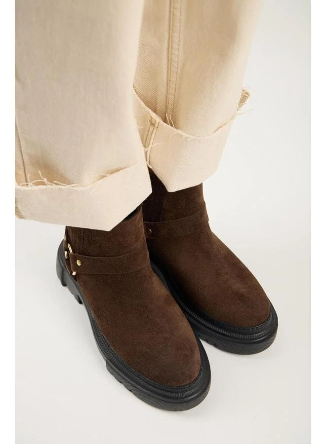 Manijero  Tessa Women's Genuine Leather Elastic Ring-Accessory Coffee Boot. for Women | Best Price UAE