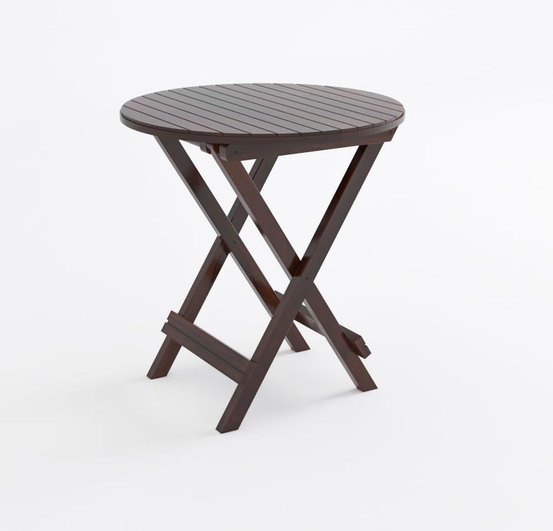 FLIP WOOD FLIP WOOD Solid Wood Patio Coffee Table for Living Room Round Folding Tea Table for Home Patio Outdoor Portable End Table for Picnic Balcony Garden Walnut Finish  - Image 1