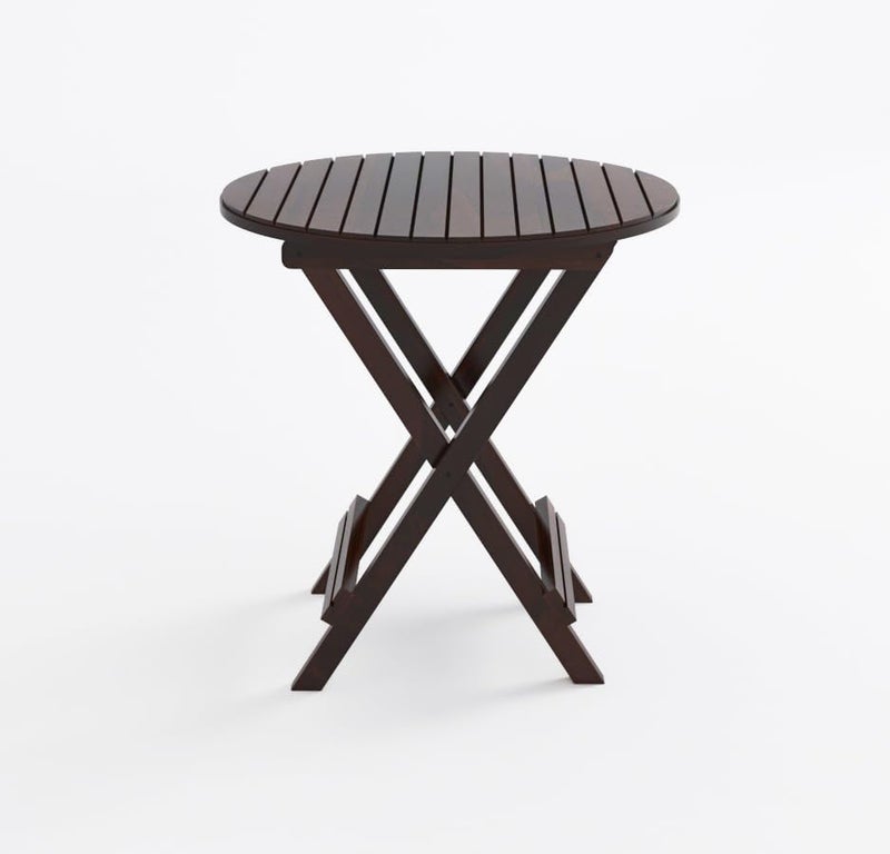 FLIP WOOD FLIP WOOD Solid Wood Patio Coffee Table for Living Room Round Folding Tea Table for Home Patio Outdoor Portable End Table for Picnic Balcony Garden Walnut Finish  - Image 3