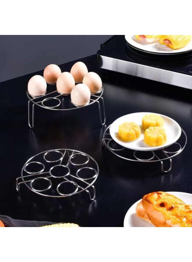 High-efficiency Kitchen Essential 7-hole Special Egg Steaming Rack Non-stick Heat Insulation Thickened 304 Stainless Steel Durable Multi-layer-Specifications:Egg Rack ]  - Image 3