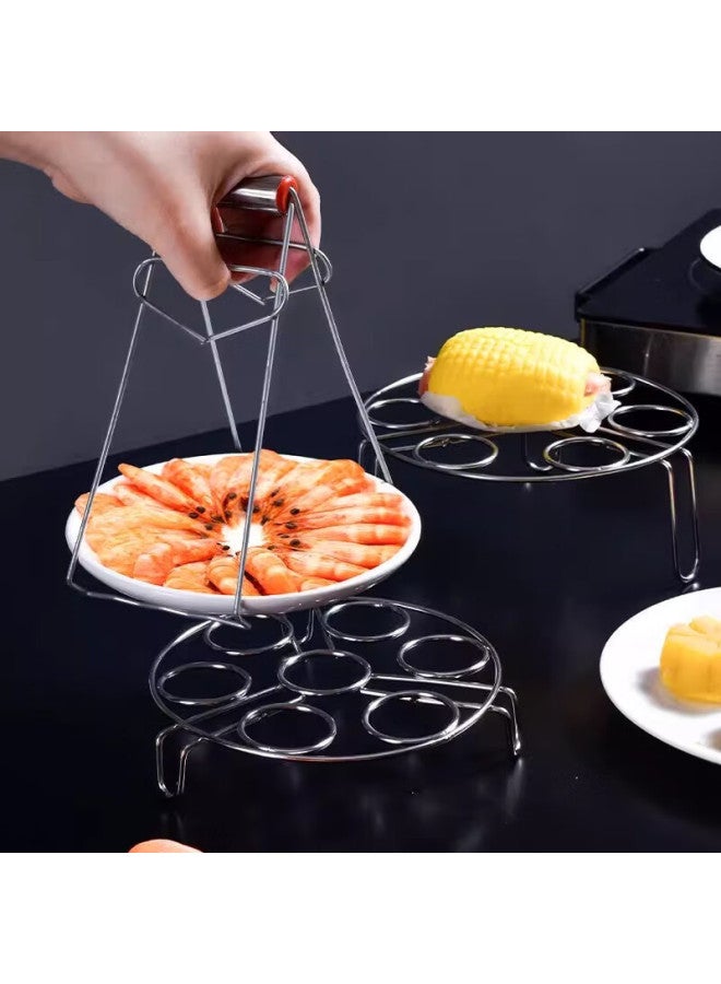 High-efficiency Kitchen Essential 7-hole Special Egg Steaming Rack Non-stick Heat Insulation Thickened 304 Stainless Steel Durable Multi-layer-Specifications:Egg Rack ]  - Image 4