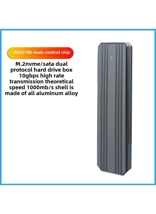 Generic Type-c3.1 Aluminum Alloy Mobile Solid State Drive Heat Dissipation Fast High-speed Transmission Dual Protocol 10G Hard Disk Box Tool-Color:Graphite Color  - Image 4