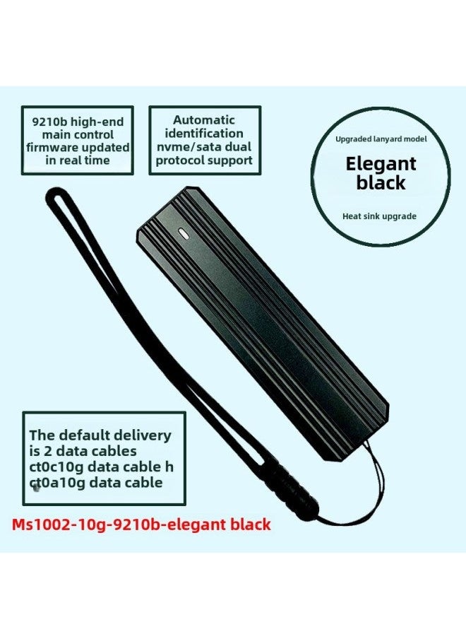 Generic Type-c3.1 Aluminum Alloy Mobile Solid State Drive Heat Dissipation Fast High-speed Transmission Dual Protocol 10G Hard Disk Box Tool-Color:Graphite Color  - Image 1