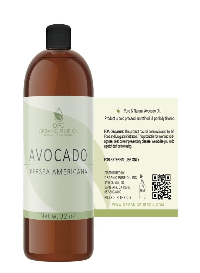 OPO Avocado Oil - Pure, Unrefined, Partially Filtered, Non-GMO, Vegan, Fair Trade, Cold Pressed Peel, Bulk Carrier - 32 oz - for Skin, Hair, Nails, Body & More! Hydrating, Nourishing, Moisturizing - Image 4