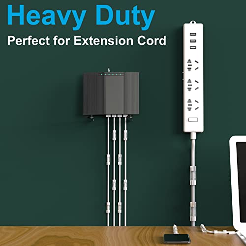 TidyHelper Cable Clips Clear (Large, 26PCS), Heavy Duty Extension Cord Clips Wall, Adhesive Wire Holders Clips Electric Wires Cord Organizer, Powre Cable, PC, Ethernet, TV-Coax, LED Light Clips - Image 2