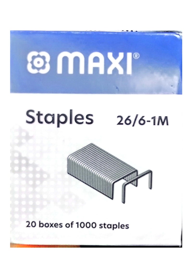 Maxi Maxi 26/6-1M  20 Boxes 1000 Staples  - Image 1