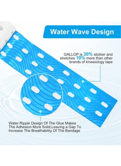 FLYROAD Kinesiology Tape, 1 Roll 5m Breathable Cotton Sports Tape for Ankle, Knee Pain, Elbow and Shoulder Muscles, (Sky Blue)  - Image 3