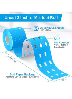 FLYROAD Kinesiology Tape, 1 Roll 5m Breathable Cotton Sports Tape for Ankle, Knee Pain, Elbow and Shoulder Muscles, (Sky Blue)  - Image 4