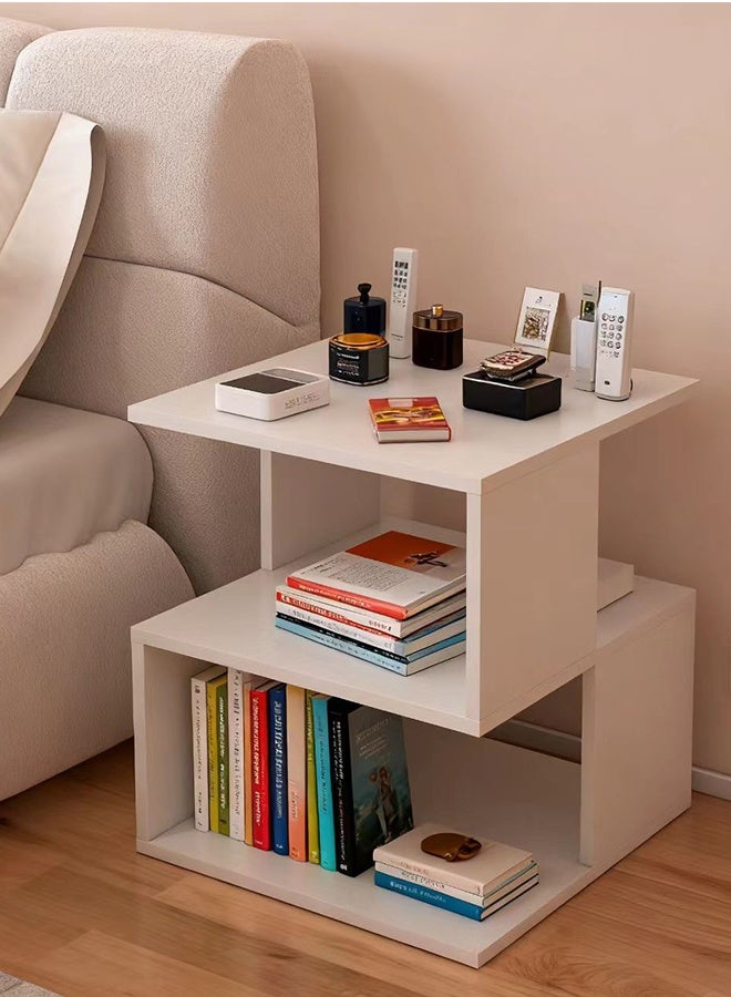 JCB CHIC طاولة جانبية، طاولة سرير، طاولة خشبية جانبية، خزانة سرير، منظم تخزين سرير بسيط وعصري، طاولة جانبية، طاولة قهوة جانبية، خزانة، خزانة موفرة للمساحة - Image 1